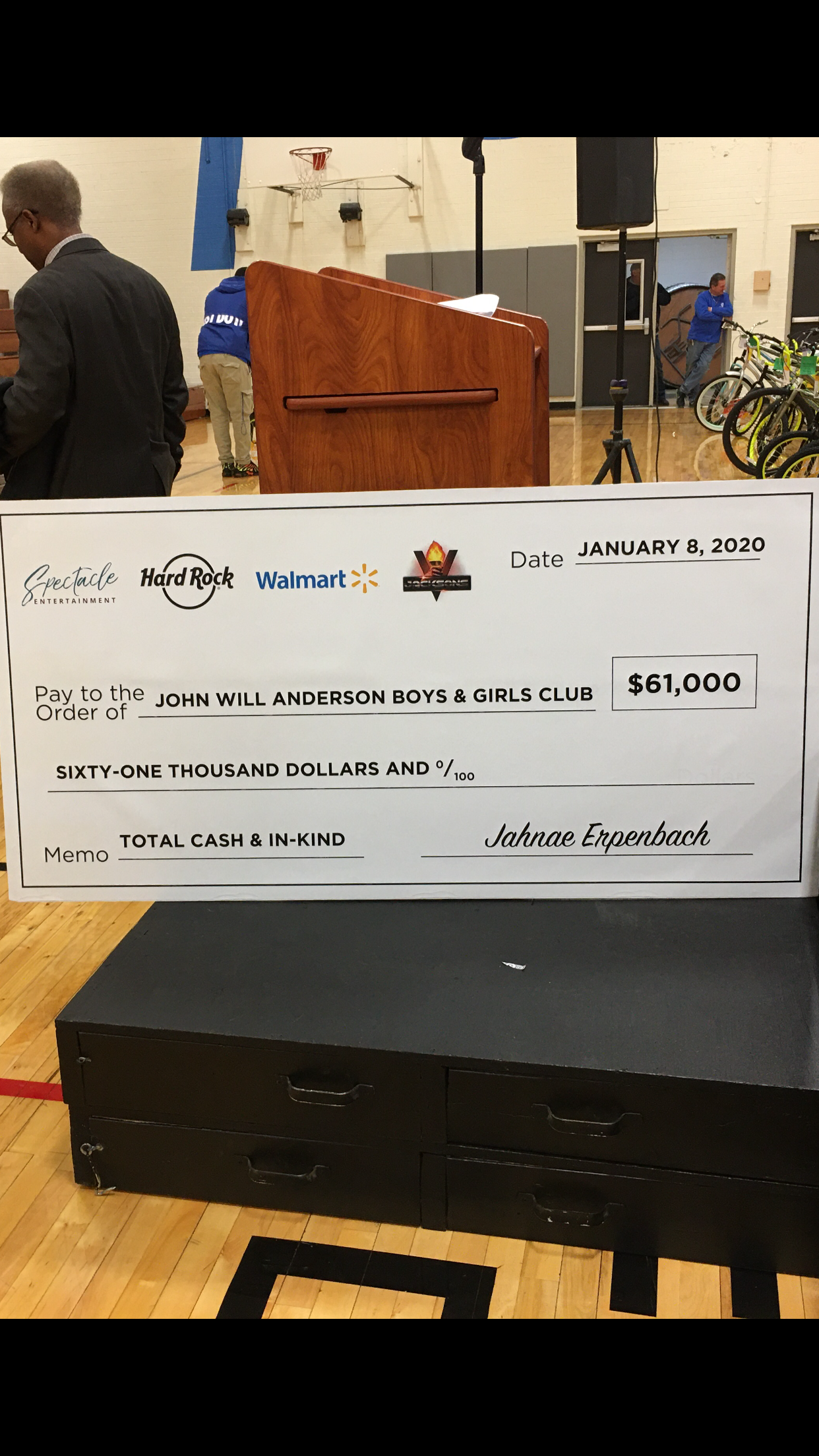 Bicycle giveaway photo from Gary, Indiana.